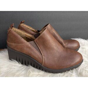 Eurosofft Size 8M Jaylee Brown Wedge Leather Pull On Boot Bootie‎ Comfort